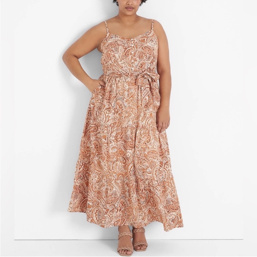 Paisley maxi dress plus size